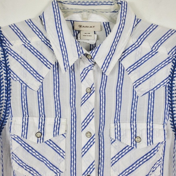 Ariat Womens Angie Button Up Western Shirt Embroidered Long Sleeve White Size M - Picture 6 of 13